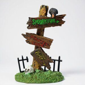Lemax Spooky Town Signpost Figurine Halloween Decor 2009 Exclusive Collectible